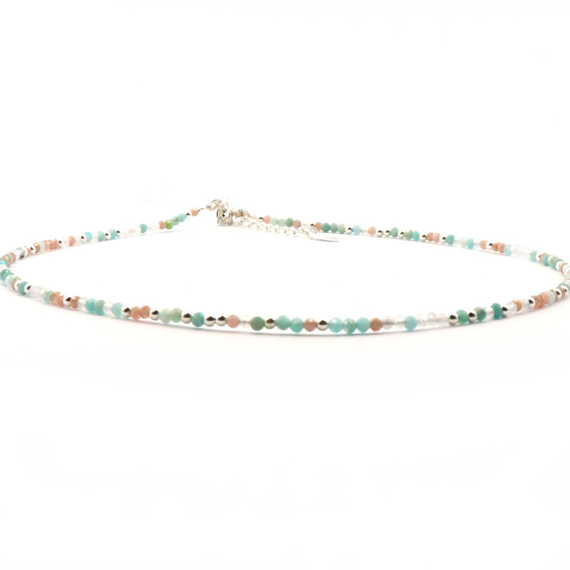 Collier pierres pastelles