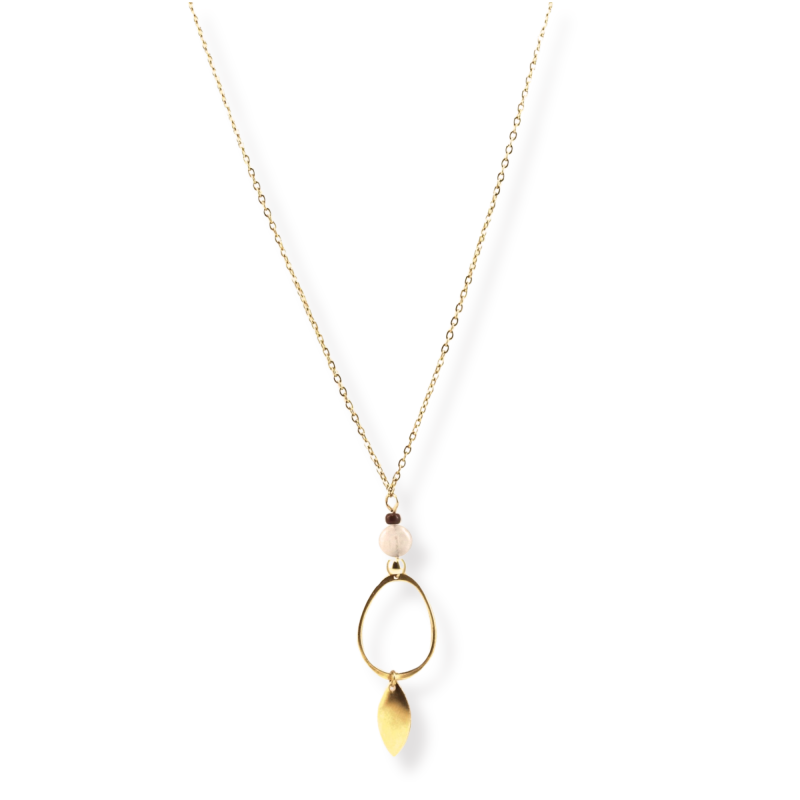 Pendentif long feuille
