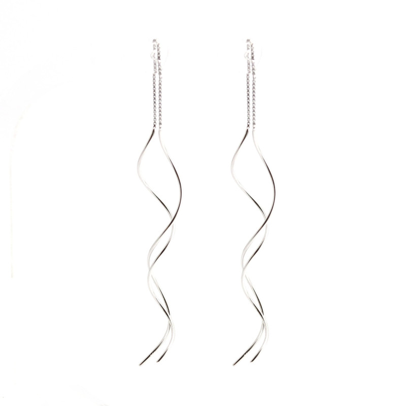 Boucles traversante vague Argent925