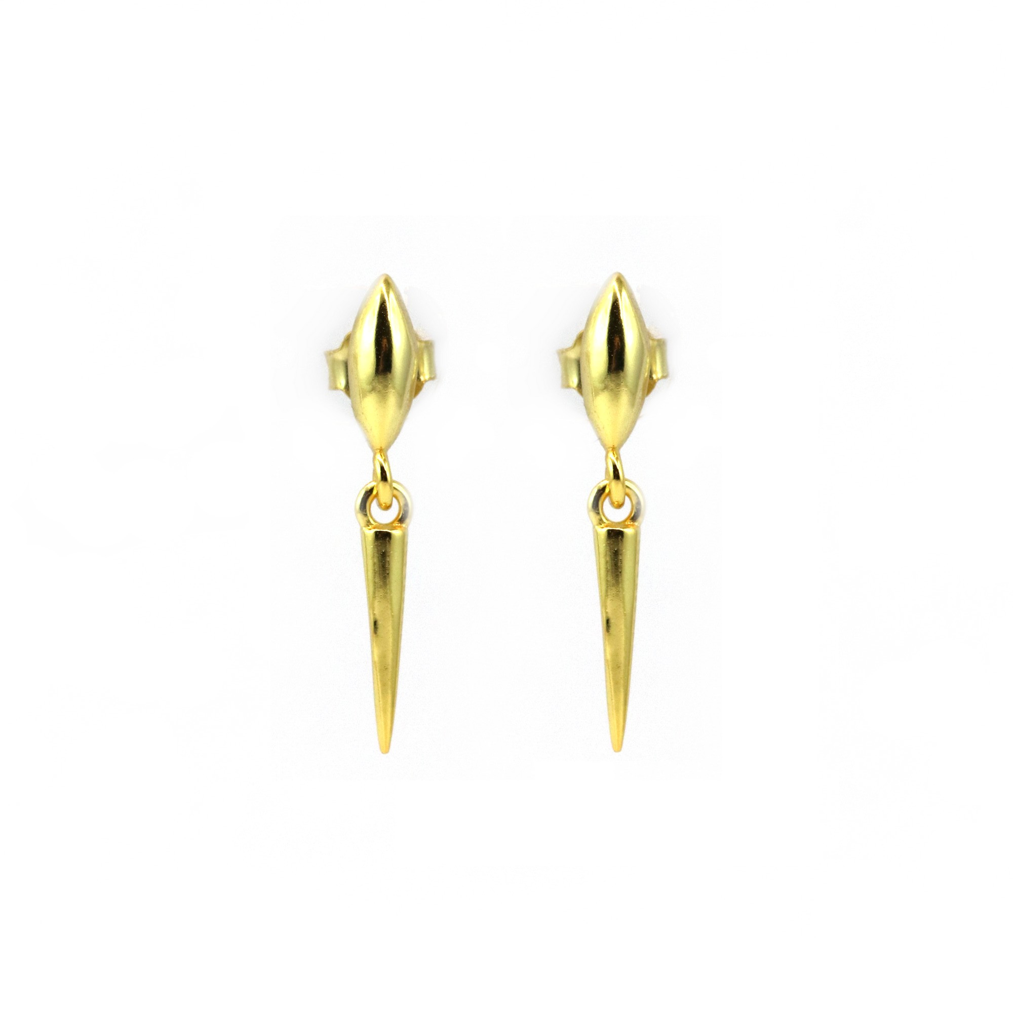 Boucles D'Oreilles Pendantes Dorées - Style Ancien Avec Fermoir Clous - Neuf Sans Boîte